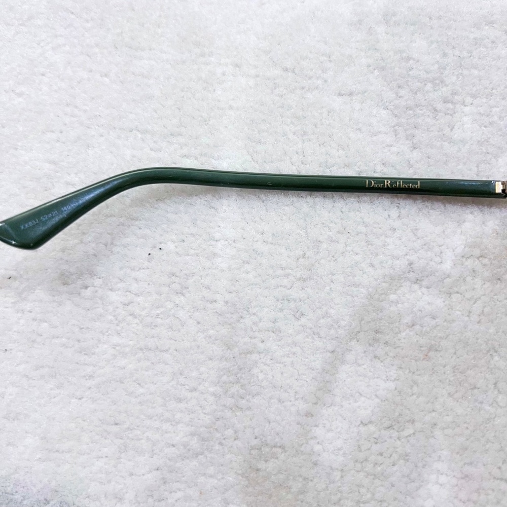 Dior Reflected Blue Mirror Lenses Rose Gold Frame Olive Green Arms Aviator - Picture 7 of 8